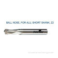 Resistant Micro Grain Carbide End Mill, Two Flutes Ball Nose, Short Shank For Cutting Aluminum